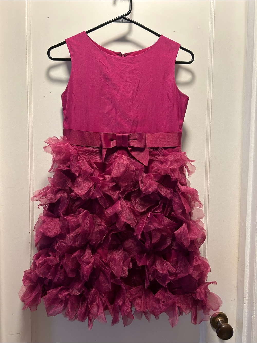 Neiman Marcus Marchesa x Target Fuchsia Ruffle Tulle Dress with Satin Bow Waist